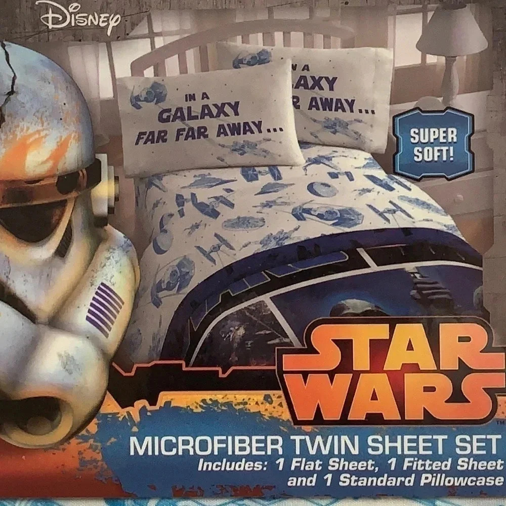 Star Wars 3 Piece Twin Bedding Set Galaxy Far Far Away New